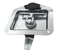 Rear Canopy Lock with Keys for Truck Trailer Caravan, T-Handle Tool Box Garage Door Snugtop Locking Handle(Silver)