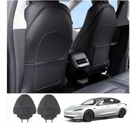 Rear Seat Protector Cover For Tesla Model 3/Y/X/S,Leather Seat Back Protector,2 Piece Protective Cover For Front Seat Backrest,Extra Organizer