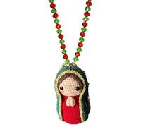 Rear View Mirror Accessories - Virgin Mary Cotton Yarn Bag Charm, Handmade Mary Car, Car Decor Rearview Mirror Charm Ornaments for Truck RV Sedan Auto Home Office Men Women Driver Birthday Christmas