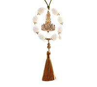 Rear View Mirror Buddha Ornament - Spiritual Interior Hanging Decor, Exquisite Resin Figure Lightweight, Construction Elegant Blessing | Ideal for Vehicle Cabin Home Entryway Celebration