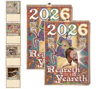 Reareth of the Yeareth 2026 • Calendrier 2026 amusant avec fesses médiévales, 21,6 x 27,9 cm, calendrier médiéval étrange et laid avec papier épais, idéal pour les cadeaux (2Pcs)