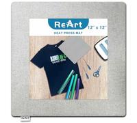 ReArt Tapis de presse thermique pour Cricut Easypress des deux côtés - 30,5 x 30,5 cm - Tapis chauffant en vinyle pour repassage Easypress 2, gris