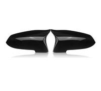 Rearview Mirror Cover Cap Couvercle De Miroir Noir Couvercle De Miroir en Fibre De Carbone pour F10 F11 F18 F07 F12 F13 F06 F01 F02 LCL 5 6 7 Series Cache de rétroviseur extérieur(Noir)