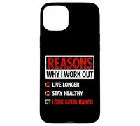 Reasons Why I Workout Out Fitness Workout Gym Motivation Citation Coque pour iPhone 15 Plus