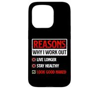Reasons Why I Workout Out Fitness Workout Gym Motivation Citation Coque pour iPhone 15 Pro