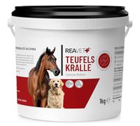 ReaVET Cheval de Griffe du Diable Africain 1000g - Naturel de qualité supérieure - soutient la mobilité + la Fonction articulaire I Poudre de Griffe du Diable Poudre articulaire sans additifs
