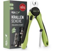 ReaVET Ciseaux à griffes pour chiens et chats - Avec lime à griffes et entretoises I Pince à griffes en acier inoxydable pour l'entretien des griffes I Ciseaux à ongles pour chien