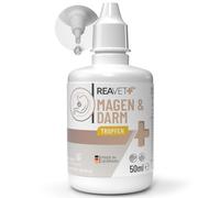 ReaVET Goutte d'estomac et intestin liquide pour chiens et chats 50 ml - Seconde en cas de diarrhée ou de flatulence, régulation naturelle des intestins, rénovation intestinale, soutient la flore