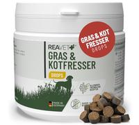 ReaVET Gouttes d'herbe et de déjections pour chiens - Seconde pour les brûlures d'estomac, l'herbe, les déjections canines I Friandises pour chien sans céréales avec bloqueur d'acide I Friandises pour