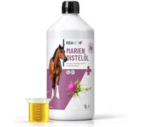 ReaVET Huile de Chardon-Marie pour Chiens et Chevaux 1 Litre - Pure Naturelle de qualité Alimentaire - Additif Barf, Huile de Chardon-Marie