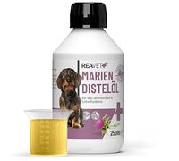 ReaVET Huile de chardon-Marie pour chiens et chevaux 250 ml - Pure naturelle de qualité alimentaire - Additif Barf, huile de chardon-Marie pour chien, huile de chardon-Marie pour chien I Riche en