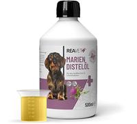 ReaVET Huile de chardon-Marine pour Chiens & Chevaux 500ml - Naturellement pure de qualité supérieure - Supplément Barf, Huile de chardon pour chiens, Huile Barf Huile de Chardon-Marin pour Chiens I