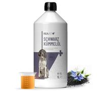 ReaVET Huile de Cumin Noir Chiens 1 Litre, Huile de Cumin Noir Chiens tiques, Meilleure qualité égyptienne, Huile de Cumin Noir Chiens et Chevaux