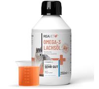 ReaVET Huile de Saumon Chiens 250 ML, oméga 3 & 6 Barf Huile Chiens I Huile de Saumon Chiens 250 ML I Huile de Poisson à Haute Dose Chiens en qualité Alimentaire