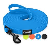 ReaVET Laisse pour chien - 10 m - Bleu - Robuste et imperméable - Longue laisse d'exercices avec poignée - Laisse d'entraînement pour grands et petits chiens