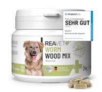 ReaVET Lot de 50 gélules d'herbes vermifuges secondaires pour chiens - Formule naturelle végétale - Vermifuge secondaire - Sans anthelminthique