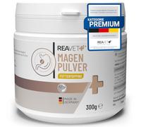 ReaVET Poudre d'estomac de qualité supérieure pour chiens - 300 g - Poudre de garniture alimentaire gastrique et intestinale avec écorce d'orme Slippery Elm Bark sans ébullition I Favorise la