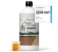 ReaVET Premium Feed Oil Dogs 1 Litre - Barf Oil Dog, Feed Oil Dog, Barf Oil Dog, Oil Dog, Barf Additif Dog, Naturel et adapté à l'espèce
