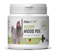 ReaVET Wormwood Mix 50g Poudre, Pendant et après la vermifugation des Poulets, Vermifuge et Vermifuge Naturel pour Poulets, Produit Naturel pour Poulets