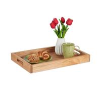 relaxdays Plateau de service en noyer & MDF