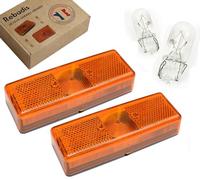 Rebadis 2x Feu de position orange rectangulaire pour remorque, feux de Gabarit latéral 12v, livré avec ampoules, (112mm x 41mm) version RADEX à fixer