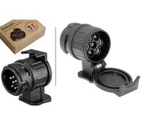 Rebadis Adaptateur Prise pour véhicule 13 Broches vers remorque 7 Broches - Connecteur Fiche 13/7 Attelage Voiture, Tracteur, Caravane, Porte-vélo