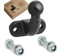 Rebadis Boule d'attelage équerre A50-X Rotule col de Cygne diam 50mm, Entraxe 90mm, avec visserie, Acier Peint Noir