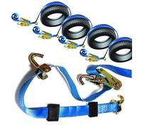 Rebadis Lot 4X Sangle de Roue Porte Voiture, Largeur 50mm, Capacité 5250 kg, Sangle à cliquet arrimage 3 Points pour Transport Voiture Rallye, de Collection, de Circuit