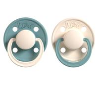Rebael Fashion Lot de 2 tétines | Caoutchouc naturel/latex | Fabriquées au Danemark | Sans BPA | Tétine en forme de cerise | Cold Pearly Lion/Dusty Pearly Elephant - Taille 2 (6 mois et plus)