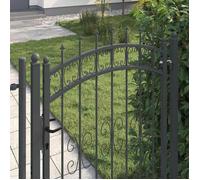 ""Rebais 2026"" Portail de clôture robust 1PC - ZENCORE - PORTAIL D'entrée - avec pointe Gris 103 x 200 cm Acier JJ1740379
