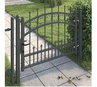 ""Rebais 2026"" Portail de clôture robust 1PC - ZENCORE - PORTAIL D'entrée - avec pointe Gris 103 x 75 cm Acier JJ4062337