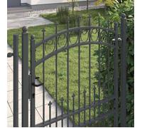 ""Rebais 2026"" Portail de clôture robust 1PC - ZENCORE - PORTAIL D'entrée - avec pointes Gris 200 x 100 cm JJ4407299