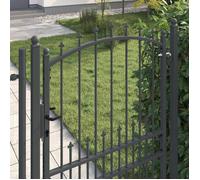 ""Rebais 2026"" Portail de clôture robust 1PC - ZENCORE - PORTAIL D'entrée - avec pointes Gris 200 x 100 cm JJ9739495
