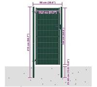 ""Rebais 2026"" Portail de clôture robust 1PC - ZENCORE - PORTAIL D'entrée - en PVC et acier 100 x 164 cm vert JJ2634113