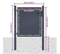 ""Rebais 2026"" Portail de jardin robust 1PC - ZENCORE - PORTILLON D'entrée - en acier 100x100 cm anthracite JJ3539719