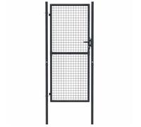 ""Rebais 2026"" Portail de jardin robust 1PC - ZENCORE - PORTILLON D'entrée - grillagé en acier galvanisé gris 100 x 200 cm JJ4500328