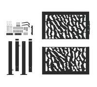 ""Rebais 2026"" Portail de jardin robust 1PC - ZENCORE - PORTILLON D'entrée - noir 100x100 cm en acier avec motif de traces JJ5509511