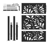 ""Rebais 2026"" Portail de jardin robust 1PC - ZENCORE - PORTILLON D'entrée - noir 100x125 cm en acier avec design ondulé JJ6840686