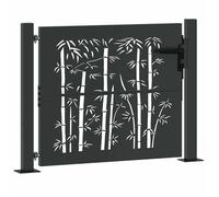 ""Rebais 2026"" Porte de jardin robust 1PC - ZENCORE - PORTILLON D'entrée - Noir 110 x 105 cm Acier enduit de poudre JJ8713237