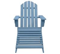 ""Rebais""Chaise de jardin - Siège avec Accoudoirs 1 place - Adirondack avec pouf - bois de sapin solide bleu CL905862