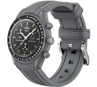REBANDACE Bracelet de montre Omega x Swatch MoonSwatch de 20 mm, bracelet de rechange en silicone souple Omega X Swatch Moonswatch Speedmaster, bracelet incurvé Moonswatch Swatch pour hommes et femmes