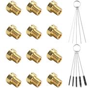 Rebanky 12 Pièces Gicleur Carburateur 6mm Jet Principal de Carburateur Kit de Gicleur Principal de Carburateur 45 48 50 52 55 58 60 62 65 68 70 72 Remplacement Pour Carburateur Dellorto PHBG PHVA
