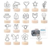 Rebanky 16 Pièces Porte Photo Pince Bois, Mémo et Porte-Clips Message Support Photo Pince en Bois pour Marque-Place Support Photo Pince à Poser pour Photo Maison,Mémo,Mariage Fête