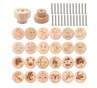Rebanky 24 Pièces Boutons de Meuble en Bois Boutons de Tiroir de Commode Animaux Bouton de Tiroir Enfant Bois Bouton de Tiroir à Visser Animaux pour Armoires pour Penderie, Tiroirs, Salon