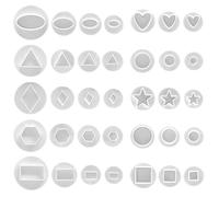 Rebanky 35 Pièces Emporte Piece Pate a Sucre, Accessoire Pate a Sucre Patisserie de Cœur,Étoile et Géométrique Triangle, Cercle, Mini Emporte Piece avec Poussoir pour Biscuit, Décoration Bricolage
