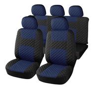Rebeca Shop - A20 Housse de Siège Auto Universelle Bleu Noir. Motif Piqué. Kit Avant et Arrière. Avec 2 Zips Dorsaux. Intérieur