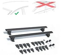 Rebeca Shop® Barres de Toit Porte-Bagages Universelles avec Verrouillage Antivol Noir Adaptées pour Voitures avec Toit Lisse sans Barres Longitudinales ou Rails 130-140cm (Barres 130cm (LS22)