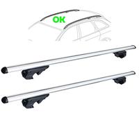 Rebeca Shop Barres de toit porte-bagages universelles pour voiture avec barres longitudinales déjà montées 120 cm avec gilet de sécurité en cadeau