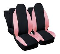 Rebeca Shop® Couvre-sièges Auto compatibles pour Twingo première et deuxième série avec sièges arrière divisés, Set de 6, divers coloris (Noir/Rose, Pour Twingo 1ère/2ème Série SANS Logo)