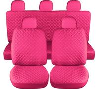 Rebeca Shop Ensemble de housses de sièges de voiture universelles, jeu de protections pour sièges avant et arrière, polyester ouaté, confort intérieur, non pour SUV (Uni, Rose)
